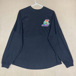LA Lakers Pride Night Long Sleeve T-Shirt‎ Adult Extra Large Black Oversized